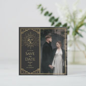 Gold Sun en Moon Tarot Card Foto opslaan Datum Kaart (Staand voorkant)