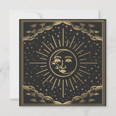 Gold Sun en Moon Tarot Card Foto opslaan Datum Kaart (Achterkant)