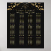 Gold Sun en Moon Tarot Card Wedding Seding Chart Poster (Voorkant)