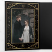 Gold Sun en Moon Tarot Kaart Wedding (Binnenzijde eerst)