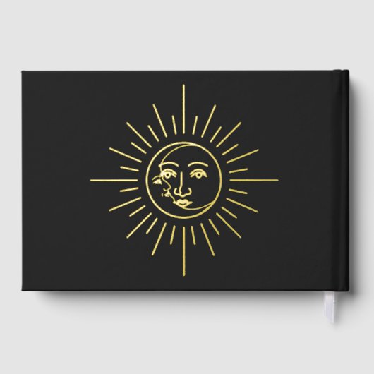 Gold Sun en Moon Tarot Kaart Wedding Guest Book Gastenboek (Achterkant)