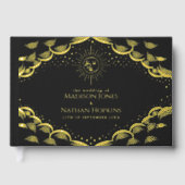 Gold Sun en Moon Tarot Kaart Wedding Guest Book Gastenboek (Voorkant)