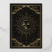 Gold Sun en Moon Tarot Kaart Wedding Invitation (Achterkant)