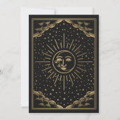 Gold Sun en Moon Tarot Kaart Wedding Invitation (Achterkant)
