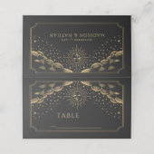 Gold Sun en Moon Tarot Kaart Wedding Plaatskaartje (Buitenkant ongevouwen)