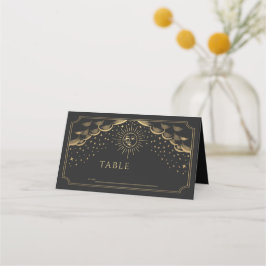 Gold Sun en Moon Tarot Kaart Wedding Plaatskaartje
