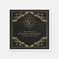 Gold Sun en Moon Tarot Kaart Wedding