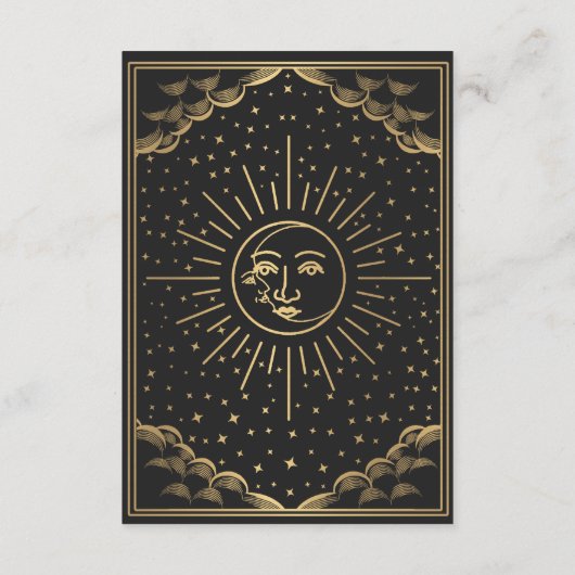 Gold Sun en Moon Tarot Reception Enclosure Kaart (Achterkant)