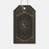 Gold Sun en Moon Tarot Wedding Bedankt Cadeaulabel (Achterkant)