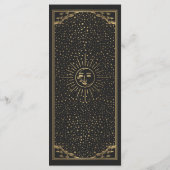 Gold Sun en Moon Tarot Wedding Flat Menu (Achterkant)