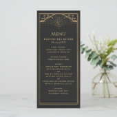 Gold Sun en Moon Tarot Wedding Flat Menu (Staand voorkant)