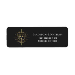 Gold Sun en Moon Tarot Wedding Label