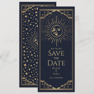 Gold Sun en MoonTarot-kaart sparen de datum Kaart