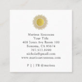 Gold Sun Faux Folie Mandala Black Jewelry Designer Vierkante Visitekaartje (Achterkant)