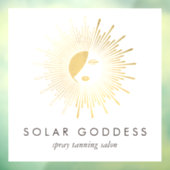 Gold Sun Goddess Girl Logo Spray Tanning Salon Raamsticker (Vel 3)