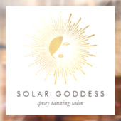 Gold Sun Goddess Girl Logo Spray Tanning Salon Raamsticker (Vel 2)
