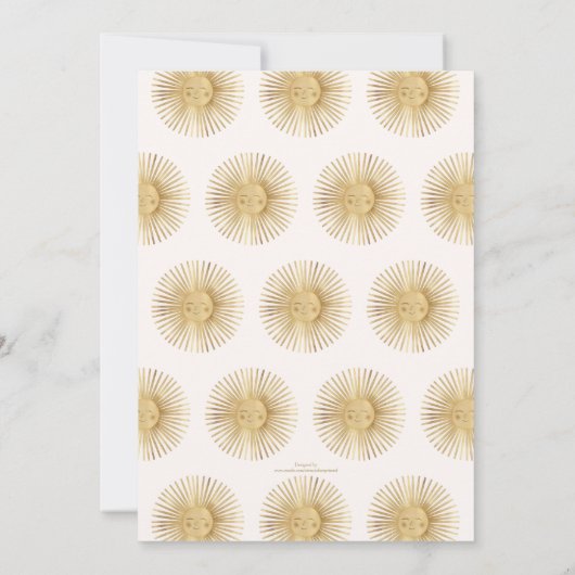 Gold Sun Happy Sunshine Kaart (Achterkant)