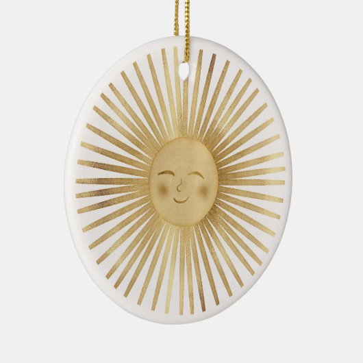 Gold Sun Happy Sunshine Keramisch Ornament (Rechts)