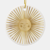 Gold Sun Happy Sunshine Keramisch Ornament (Voorkant)