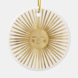 Gold Sun Happy Sunshine Keramisch Ornament
