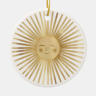 Gold Sun Happy Sunshine Keramisch Ornament