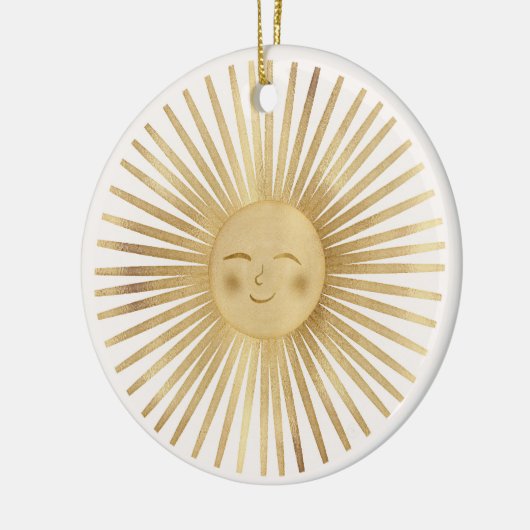 Gold Sun Happy Sunshine Keramisch Ornament (Links)