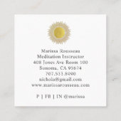 Gold Sun Mandala Black Meditation Instructor Vierkante Visitekaartje (Achterkant)