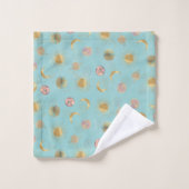 Gold Sun Moon Planets Space Blue-illustratie Bad Handdoek (Wasdoekje)