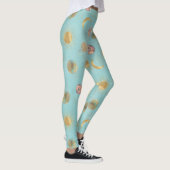 Gold Sun Moon Planets Space Blue-illustratie Leggings (Rechts)