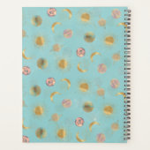 Gold Sun Moon Planets Space Blue-illustratie Planner (Achterkant)