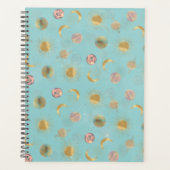 Gold Sun Moon Planets Space Blue-illustratie Planner (Voorkant)