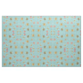 Gold Sun Moon Planets Space Blue-illustratie Stof (Fat Quarter)