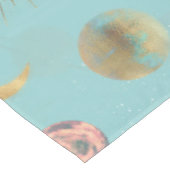 Gold Sun Moon Planets Space Blue-illustratie Tafelkleed (Gekanteld)