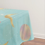 Gold Sun Moon Planets Space Blue-illustratie Tafelkleed (Voorbeeld)