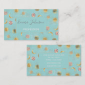 Gold Sun Moon Planets Space Blue-illustratie Visitekaartje (Voorkant / Achterkant)