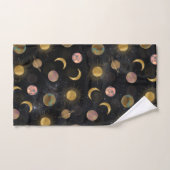 Gold Sun Moon Planets Space-illustratie Bad Handdoek (Handdoek)