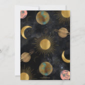 Gold Sun Moon Planets Space-illustratie Kaart (Achterkant)