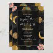 Gold Sun Moon Planets Space-illustratie Kaart (Voorkant / Achterkant)