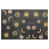 Gold Sun Moon Planets Space-illustratie Stof (Fat Quarter)