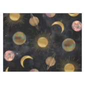 Gold Sun Moon Planets Space-illustratie Tafelkleed (Voorkant (Horizontaal))