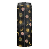 Gold Sun Moon Planets Space-illustratie Thermosbeker (Achterkant)