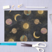 Gold Sun Moon Planets Space-illustratie Tissuepapier (Craft)