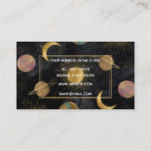 Gold Sun Moon Planets Space-illustratie Visitekaartje (Achterkant)
