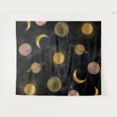 Gold Sun Moon Planets Space-illustratie Wandkleed (Voorkant (horizontaal))