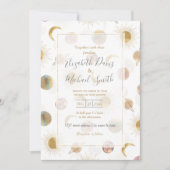 Gold Sun Moon Planets Space White illustratie Kaart (Voorkant)