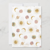 Gold Sun Moon Planets Space White illustratie Kaart (Achterkant)