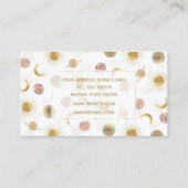 Gold Sun Moon Planets Space White illustratie Visitekaartje (Achterkant)