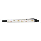 Gold Sun Moon Planets Space White illustratie Zwarte Inkt Pen (Bovenkant)