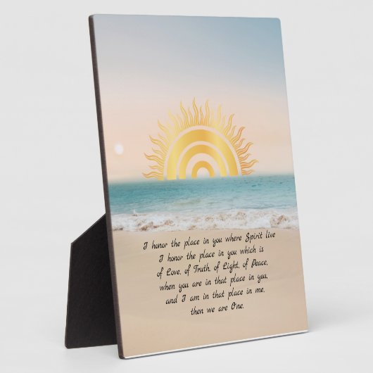 Gold Sun Namaste Definition Fotoplaat (Zijkant)