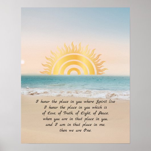 Gold Sun Namaste Definition Poster (Voorkant)